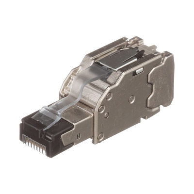 Plug RJ45 Blindado, Instalación Recta, Terminación en Campo Certificable, Compatible con Cat5e, Cat6 y Cat6A, Color Plata ...