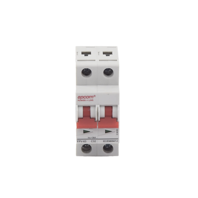 Protección Térmica/ Interruptor 2P, 32A,  Corriente Directa  800 Vcc para Aplicación Fotovoltaica Montaje Riel DIN - EPCOM...