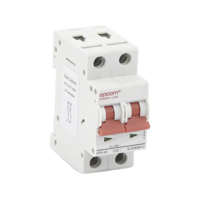 Protección Térmica/ Interruptor 2P, 32A,  Corriente Directa  800 Vcc para Aplicación Fotovoltaica Montaje Riel DIN EPCOM P...