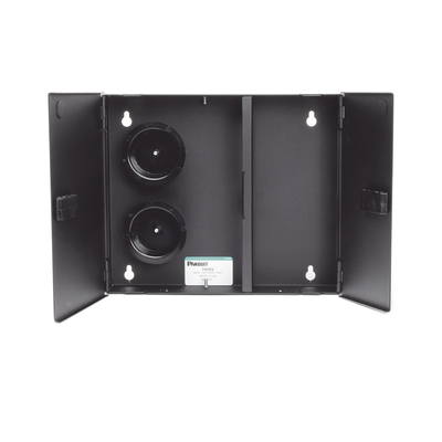 Caja de Conexión de Fibra Óptica, Para Montaje en Pared, Acepta 2 Placas FAP o FMP, Hasta 48 Fibras, Color Negro PANDUIT -...