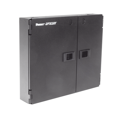 Caja de Conexión de Fibra Óptica, Para Montaje en Pared, Acepta 2 Placas FAP o FMP, Hasta 48 Fibras, Color Negro PANDUIT -...