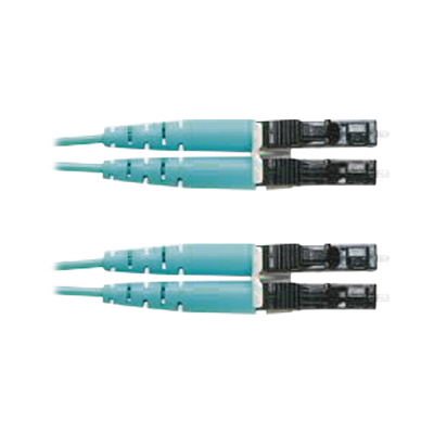 Jumper de Fibra Optica Multimodo 50/125 OM3, LC-LC Duplex, OFNR (Riser), Color Aqua, 3 Metros (9.84 Pies) PANDUIT - Vista 2
