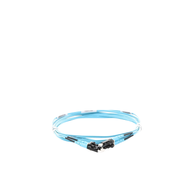Jumper de Fibra Optica Multimodo 50/125 OM3, LC-LC Duplex, OFNR (Riser), Color Aqua, 3 Metros (9.84 Pies) PANDUIT - Vista 3