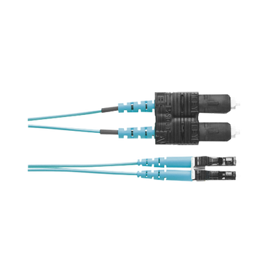 Jumper de Fibra Optica Multimodo 50/125 OM3, LC-SC Duplex, OFNR (Riser), Color Aqua, 2 Metros (6.56 Pies) PANDUIT - Vista 2