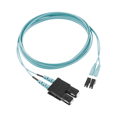 Jumper de Fibra Optica Multimodo 50/125 OM3, LC-SC Duplex, OFNR (Riser), Color Aqua, 2 Metros (6.56 Pies) - PANDUIT