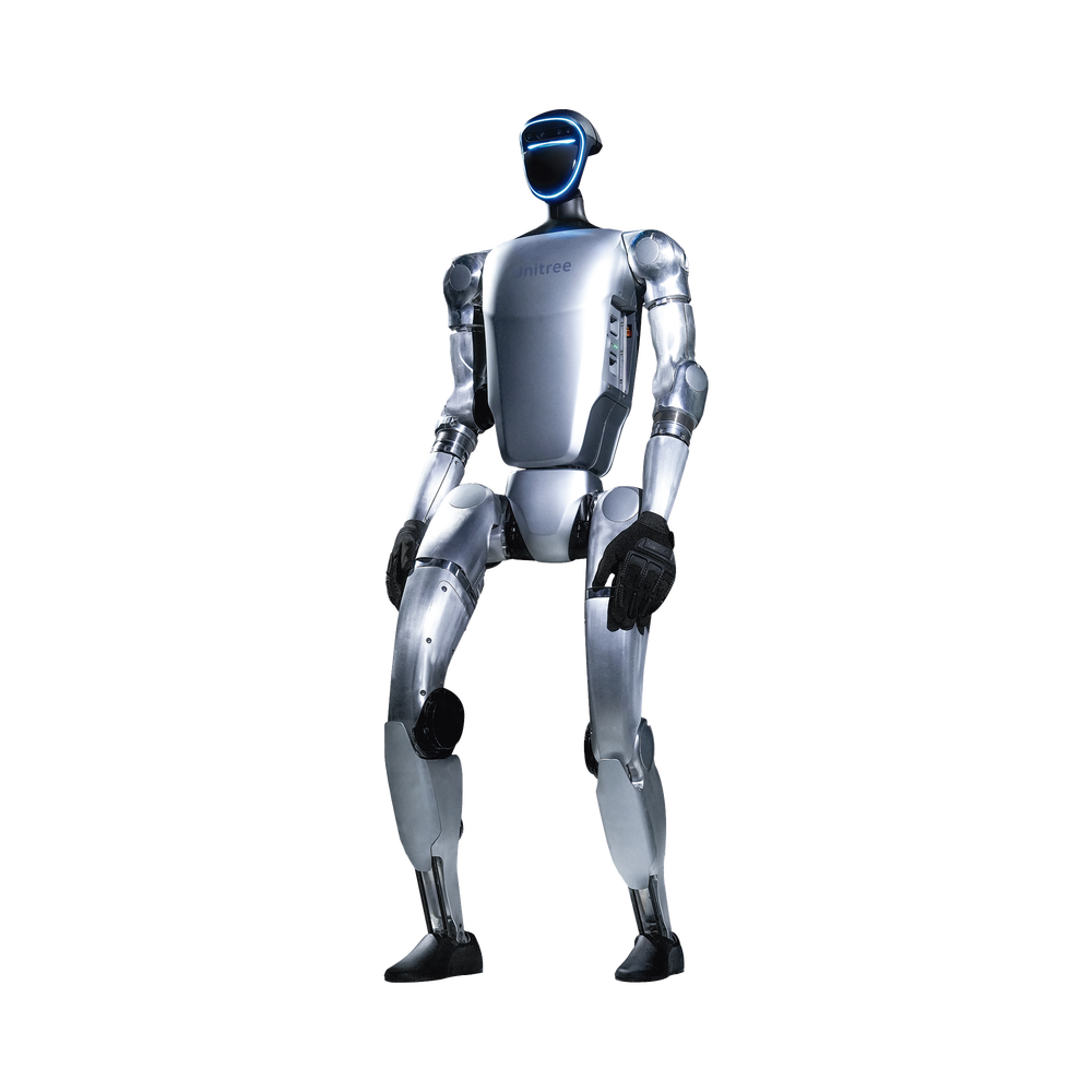 Robot humanoide UNITREE G1EDUU5 de pie, vista completa