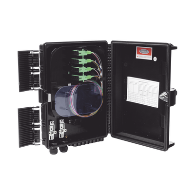 Cierre de Empalme para 24 Fusiones de Fibra Óptica, Interior/Exterior, con 16 Acopladores SC/APC y Splitter 1x16 SC/APC In...