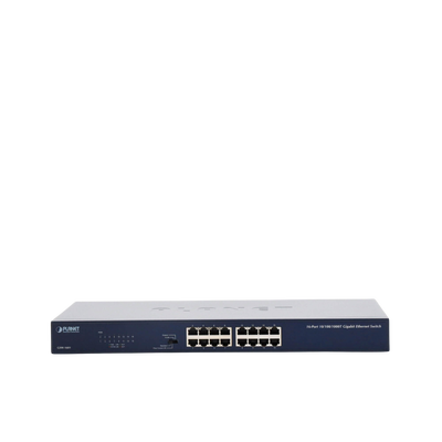 Switch No Administrable Gigabit de 16 Puertos 10/100/1000 Mbps, Con Modo Extendido Para Distancias de Hasta 200 m PLANET -...