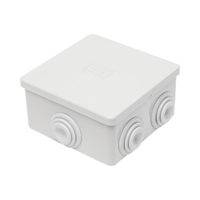 Caja Estanca de PVC Para Derivación y Conexión, 6 Entradas, Tapa a Presión, 80×80×40 mm (Mayor Área Interna, Uso Exterior ...