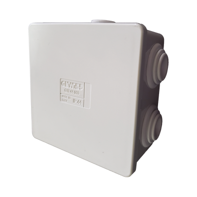 Caja Estanca de PVC Para Derivación y Conexión, 6 Entradas, Tapa a Presión, 80×80×40 mm (Mayor Área Interna, Uso Exterior ...