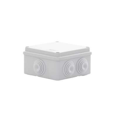 Caja Estanca de PVC Para Derivación y Conexión, 6 Entradas, Tapa Atornillada,100x100x50 mm (Área Interna), Uso Exterior IP...