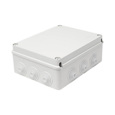 Caja Estanca de PVC Para Derivación y Conexión, 12 Entradas, Tapa Atornillada, 240x190x90 mm (Área interna), Uso Exterior ...