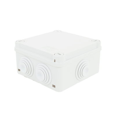 Caja Estanca de PVC Para Derivación y Conexión, 6 Entradas, Tapa con Tornillo de 1/4" de Vuelta, 100x100x50 mm (Área Inter...