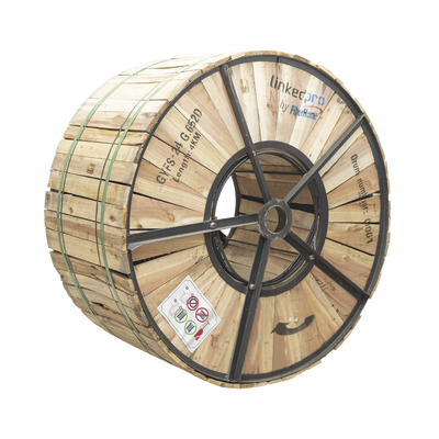 Carrete de 4 Kilómetros de Fibra Óptica para Exterior G.652D, Armada, Monomodo de 24 Hilos, Loose Tube, Color Negro, para Ins