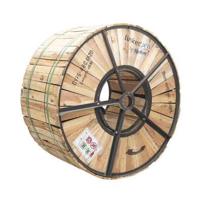 Carrete de 4 km de Fibra Óptica para Exterior G.652D, Armada, Monomodo de 48 Hilos, Loose Tube, Color Negro, Para Instalación