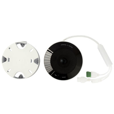 (HikFire) Mini Fisheye IP 4 Megapixel con Detector de Humo Puntual  / Autónomo / Entrada y Salida de Alarma / 15 mts IR / ...