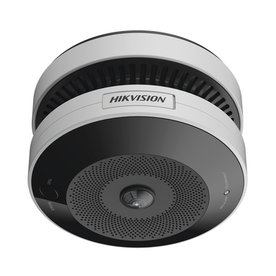 (HikFire) Mini Fisheye IP 4 Megapixel con Detector de Humo Puntual  / Autónomo / Entrada y Salida de Alarma / 15 mts IR / ...