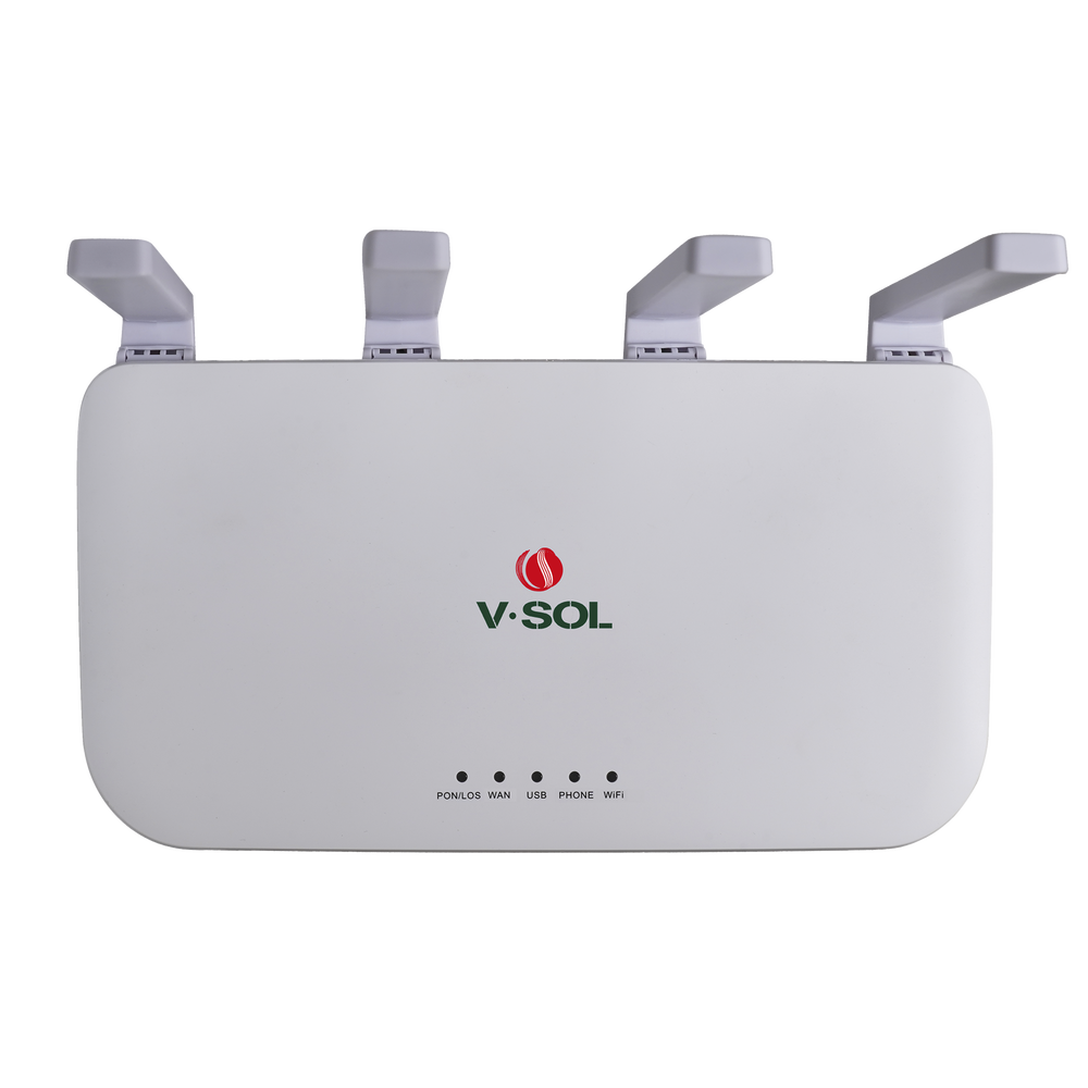 ONU XGSPON / Wi-Fi 6 / 1 Puerto RJ45 2.5 Gbps / 3 Puertos RJ45 1 Gbps / 1 FXS / 1 Puerto USB / 4 Antenas 5 dBi / 0.8 x 0.43 x 0.12 pies | SIERRA STORE