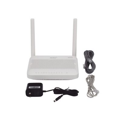 ONU GPON WiFi 6, (2.4/5 GHz), 2 Antenas de 5 dBi, Compatible con OLT de Terceros, 4 puertos Gigabit + 1 POTS + 2 USB, cone...