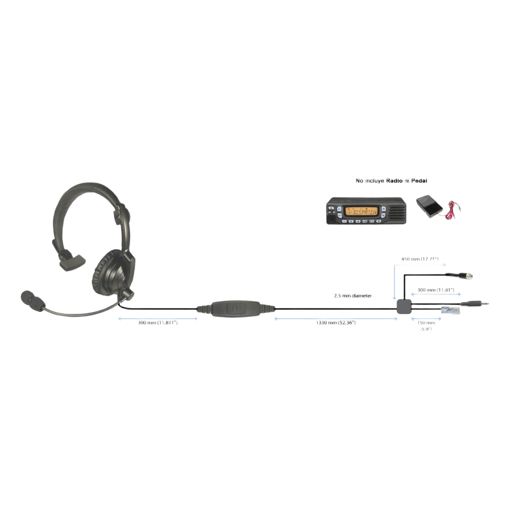 PRYME - HLPSNLM00J - Auriculares acolchados ligeros para radios móviles Icom