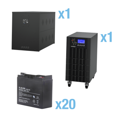 UPS Trifásico de 10 kVA/10 kW, Topología Online Doble Conversión, Voltaje de 208/220 Vca de L-L, Respaldo de 5 Minutos al ...