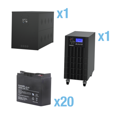 UPS Trifásico de 15 kVA/15 kW, Topología Online Doble Conversión, Voltaje de 208/220 Vca de L-L, Respaldo de 5 Minutos al 100
