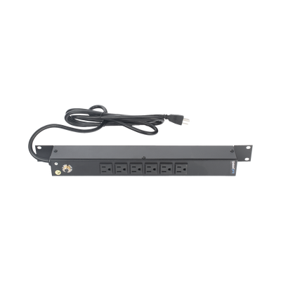 Multicontacto Horizontal (PDU) de 6 Contactos (NEMA 5-15R) Rack 19" 1UR. Voltaje Entrada/Salida: 120Vca/15A LINKEDPRO BY E...