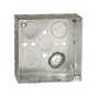 Caja Cuadrada Galvanizada  de 4 x 4" / Profundidad 2 1/8 / 11 Entradas d...