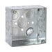 Caja Cuadrada Galvanizada  de 4" x 4", profundidad de 2 1/8". Cuenta con 10 KO de 1/2" y 6 TKO (1/2" - 3/4")) - RACO
