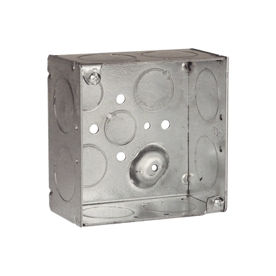 Caja Cuadrada Galvanizada de 4" x 4"/ Profundidad de 2 1/8" /8 Entradas 1", 3 Entradas 1/2" y  2 Entradas 3/4"/ Soldada. -...