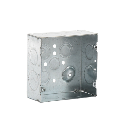 Caja Cuadrada 4 11/16" x 4 11/16"/ Profundidad 2- 1/8"/ 4 Entradas 1", 4 Entradas 3/4", 1 Entrada 1/2" y 3 TKO (1/2"-3/4")...