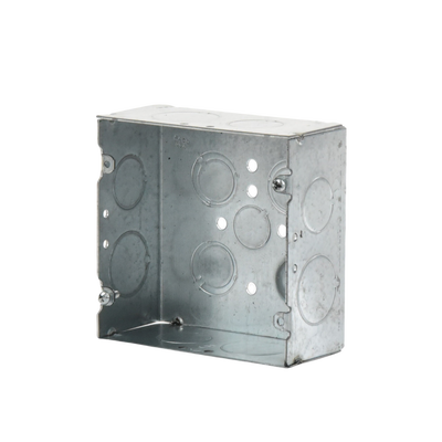 Caja Cuadrada 4 11/16" x 4 11/16"/ Profundidad 2- 1/8"/ 4 Entradas 1", 4 Entradas 3/4", 1 Entrada 1/2" y 3 TKO (1/2"-3/4")...