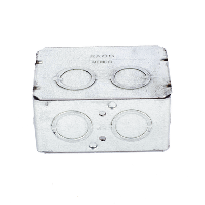 Caja (Chalupa) Multigang de 1 Gang/ Profundidad de 2-1/2 Pulgadas (6.35 cm)/ 8 TKO (1/2 y 3/4). RACO - Vista 6