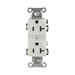 Contacto Dúplex 20 A, 125 V,  2 Polos, 3 Hilos, Cableado Posterior y  Lateral, Color Blanco (Nema 5-20R). HUBBELL - Vista 2
