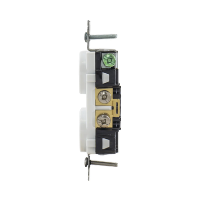 Contacto Dúplex 20 A, 125 V,  2 Polos, 3 Hilos, Cableado Posterior y  Lateral, Color Blanco (Nema 5-20R). HUBBELL - Vista 4
