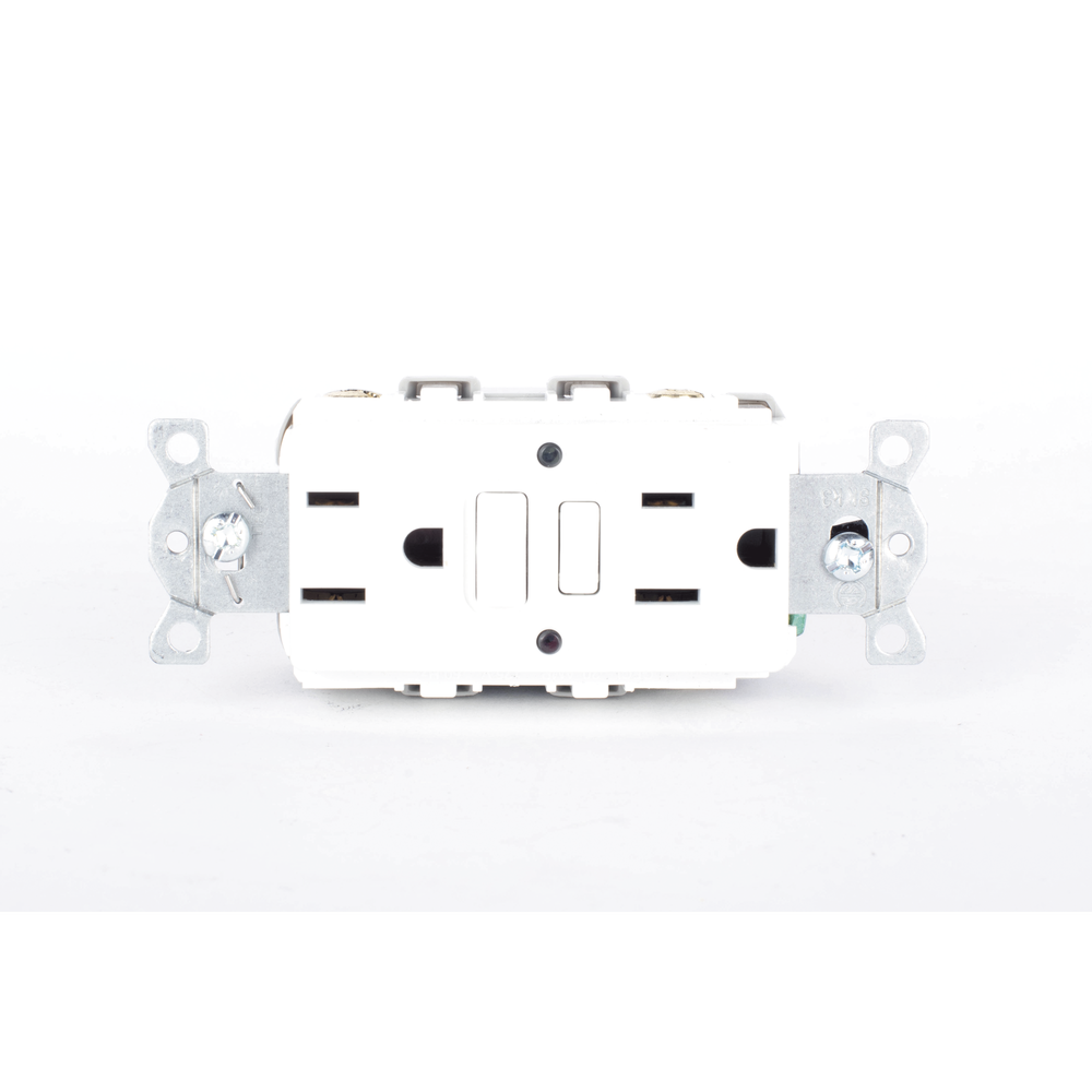 Contacto de Auto-verificación GFCI con Interruptor de Falla a Tierra de 15 A 125 V 2 Polos, 3 Hilos Color Blanco (Nema 5-15R), Grado | SIERRA STORE