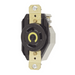 Receptáculo de Media Vuelta Industrial 30 A 125 V CA 2 Polos 3 Hilos (Nema L5-30R) Color Negro - HUBBELL