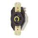 Receptáculo de Media Vuelta Industrial 30 A 125 V CA 2 Polos 3 Hilos (Nema L5-30R) Color Negro - HUBBELL