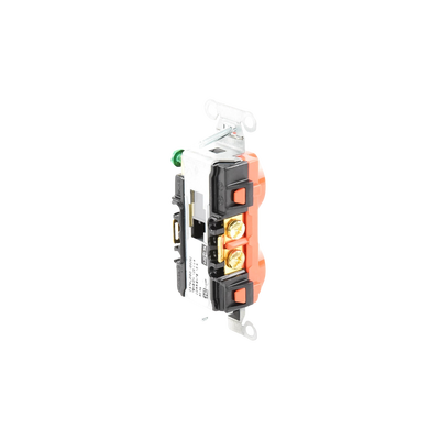 Contacto Dúplex Conexión a Tierra Aislada/ 15A 125V/ 2 polos 3 Hilos/ Nema 5-15R /Grado Comercial/ Color Naranja. HUBBELL ...