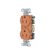 Contacto Dúplex Conexión a Tierra Aislada/ 15A 125V/ 2 polos 3 Hilos/ Nema 5-15R /Grado Comercial/ Color Naranja. - HUBBELL