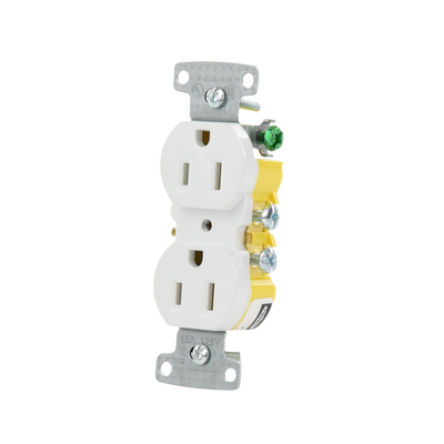 Contacto Duplex 15A 125V/ 2 Polos 3 Hilos/ Nema 5-15R/ Color Blanco. HUBBELL - Vista 4