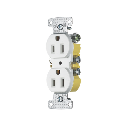 Contacto Duplex 15A 125V/ 2 Polos 3 Hilos/ Nema 5-15R/ Color Blanco. - HUBBELL