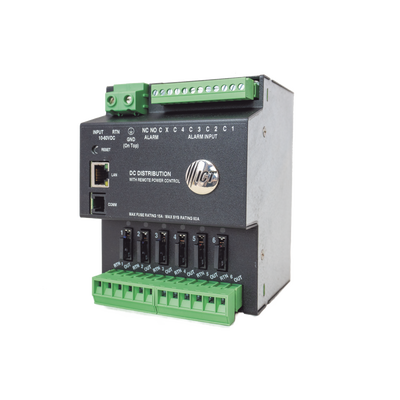 Fuente de distribución de 6 salidas, control y monitoreo Ethernet, Vo: 10-60V Dc, para montaje en riel din - ICT