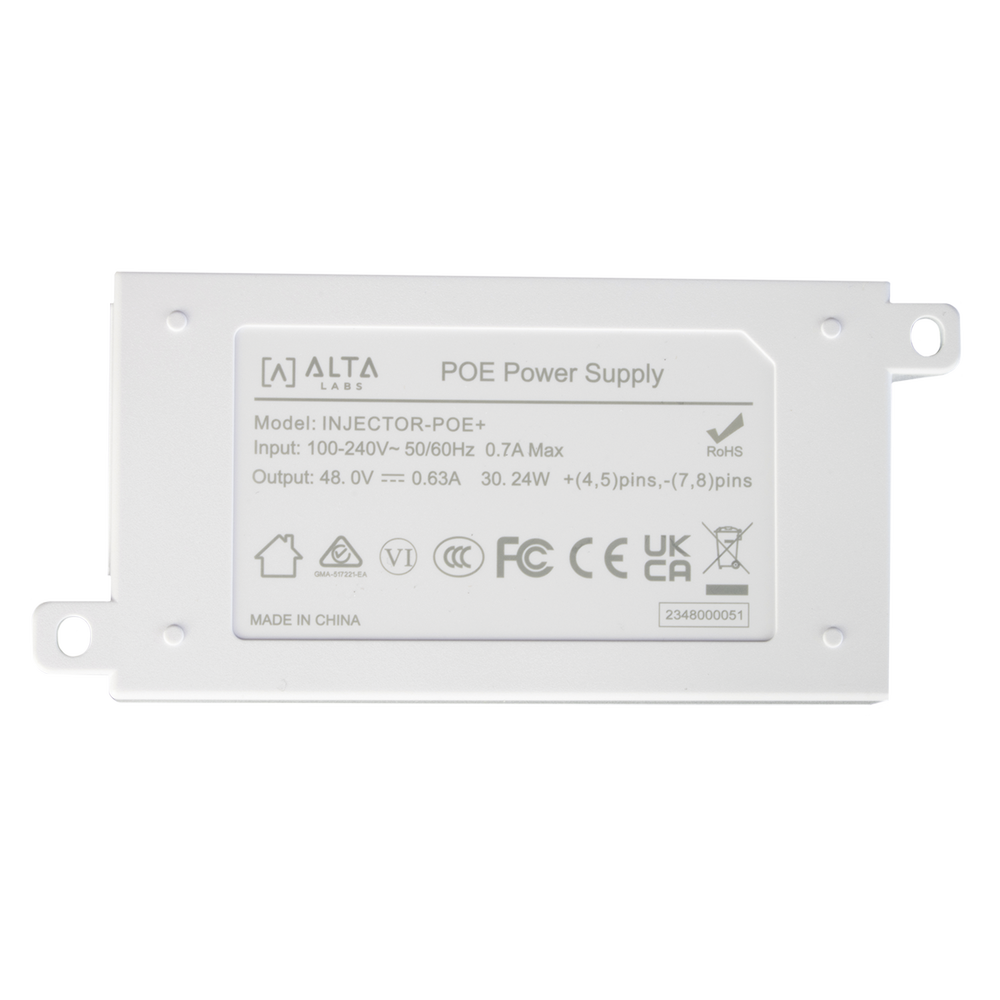 Inyector PoE+ / Gigabit 10/100/1000 Mbps / 48V 0.64A / Alcance 100 m (328 ft) / Montaje en Pared | SIERRA STORE