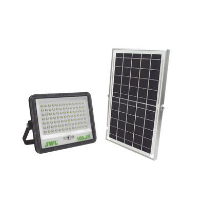 Reflector de  100 W con Panel Solar /  Batería 3.2  V CD / T.C.C. 6 500 K / IP66. - JWJ