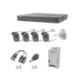 KIT TurboHD 1080p / DVR 4 Canales / 4 Cámaras Bala Metálicas (exterior 2.8 mm...