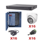 KIT TurboHD 1080p / DVR 16 Canales / 16 Cámaras Turret con Audio Integrado (E...