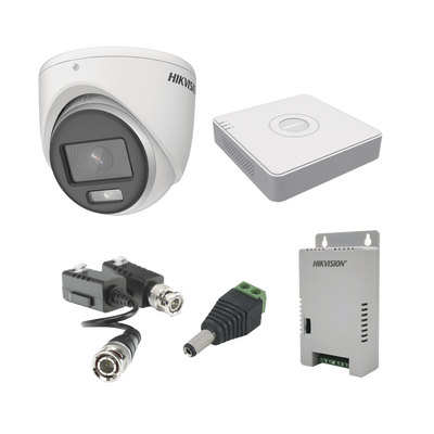 KIT COLORVU TURBOHD 1080pLite / DVR 4 Canales / 4 Cámaras Eyeball (exterior) / Transceptores / Conectores / Fuente de Pode...