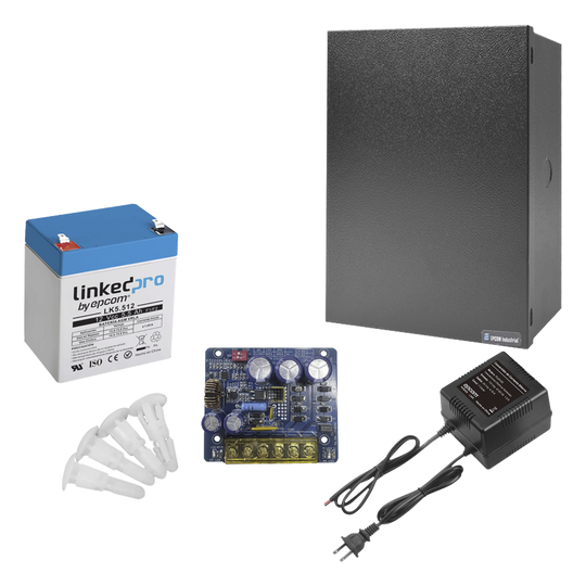 EPCOM POWERLINE - KIT16B3LK5 - Kit con fuente PLB3 con salida de 12 Vcc a 4 Amper, incluye transformador y batería de 12 V a  5.5 Amper