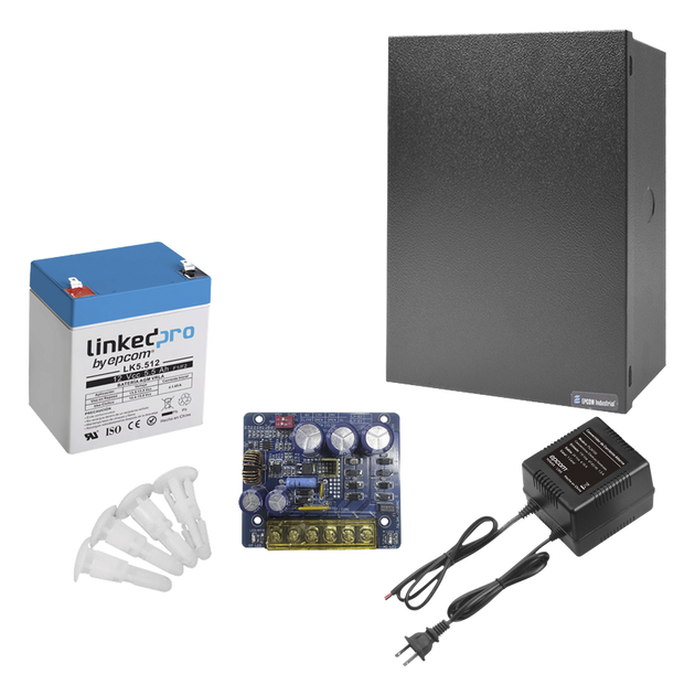 EPCOM POWERLINE - KIT16B3LK5 - Kit con fuente PLB3 con salida de 12 Vcc a 4 Amper, incluye transformador y batería de 12 V a  5.5 Amper